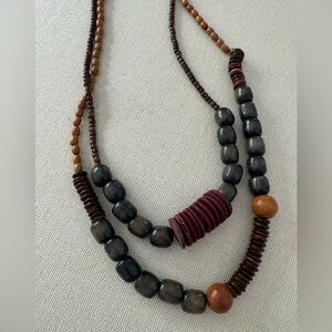 Wood Bead Necklace Set HANDMADE